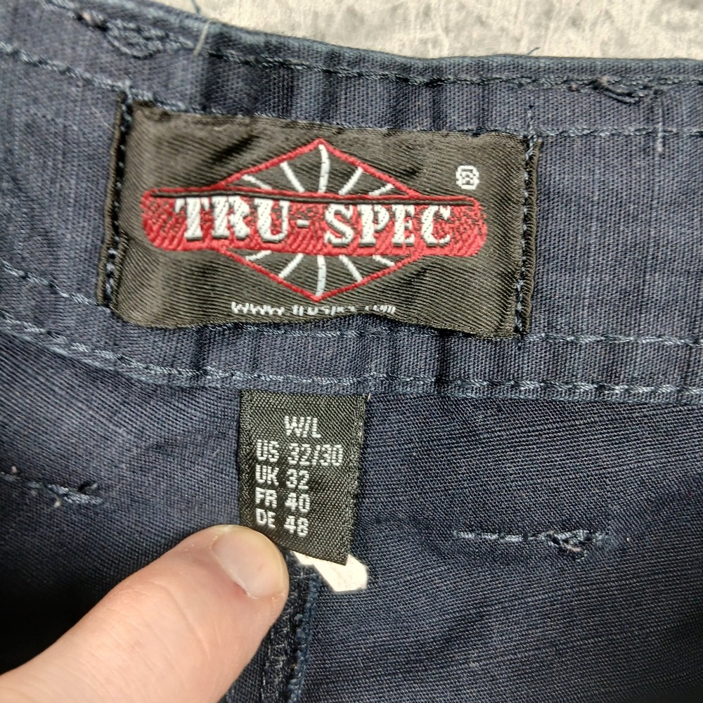 TRU-SPEC Men's Tactical Cargo Pants Navy Blue Ripstop Workwear Size 32x30 - Picture 3 of 5